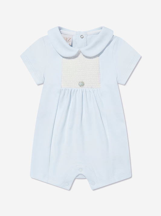 Baby Boys Smocked Romper in Blue