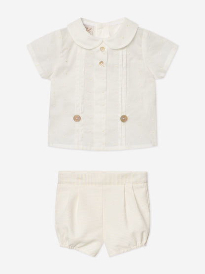 Baby Boys Short Set in Ivory