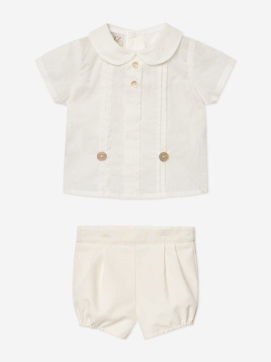 Baby Boys Short Set in Ivory