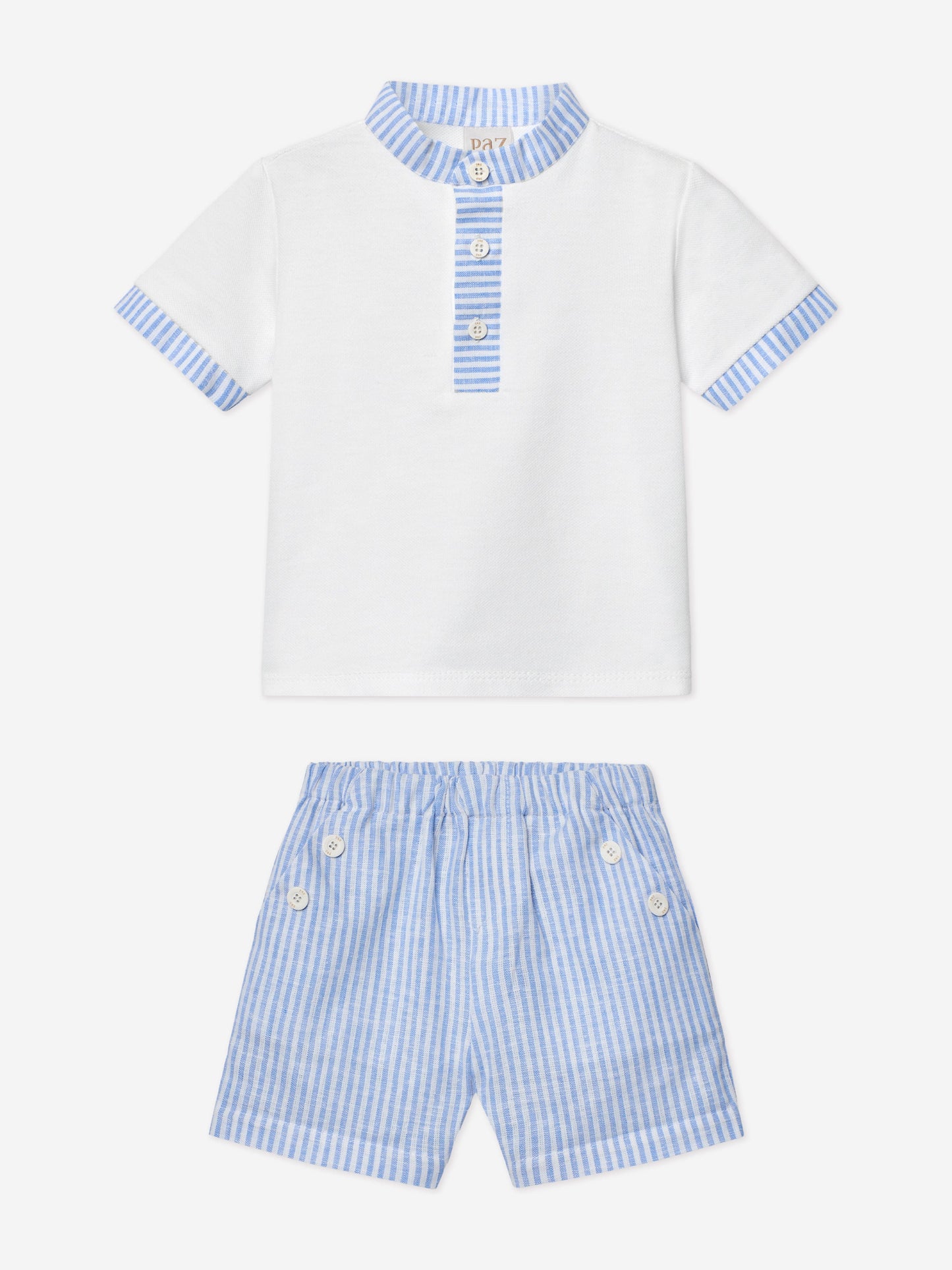 Boys Short Set in White
