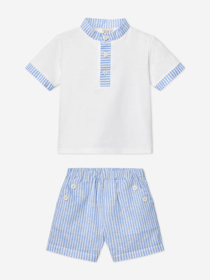 Boys Short Set in White