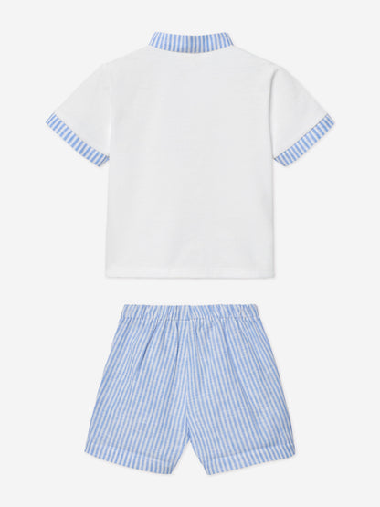 Boys Short Set in White