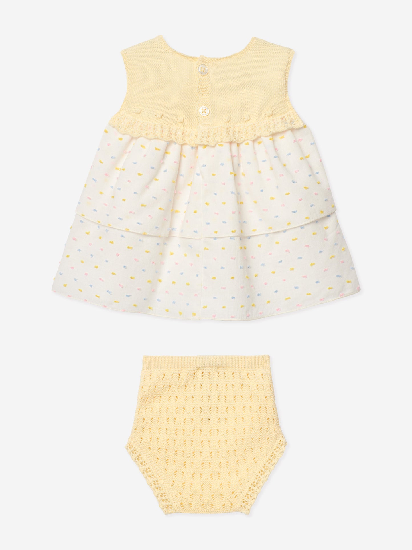 Baby Girls Dress and Bloomers Set in Yellow