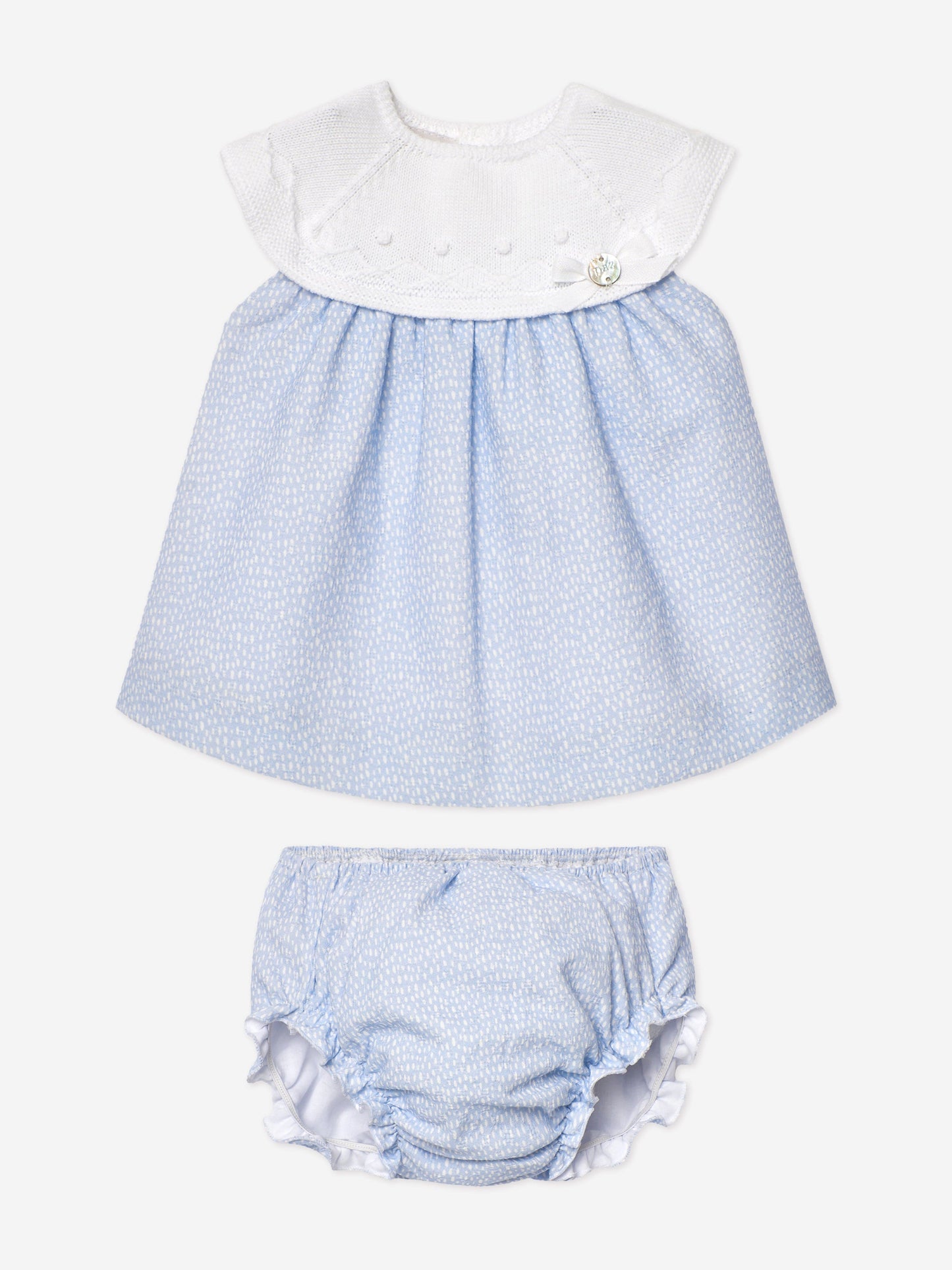 Baby Girls Dress and Bloomers Set in Blue