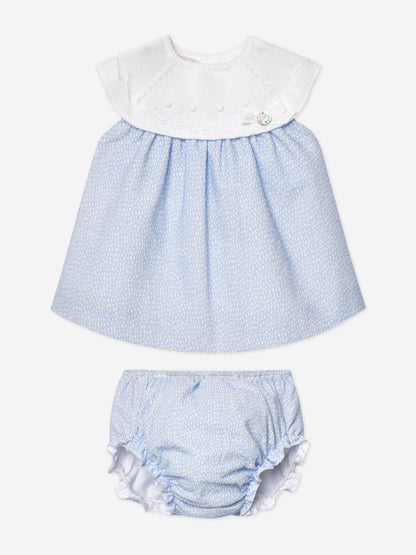 Baby Girls Dress and Bloomers Set in Blue