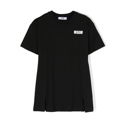 女童黑色Logo棉连衣裙