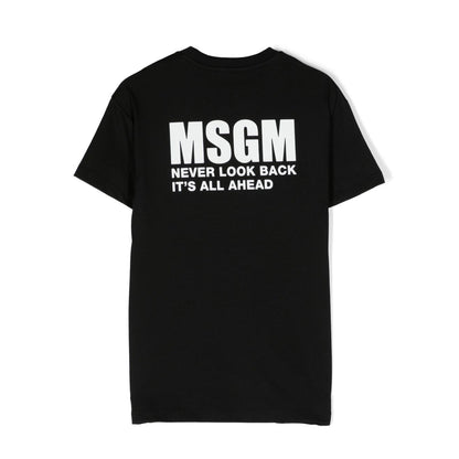 女童黑色Logo棉连衣裙