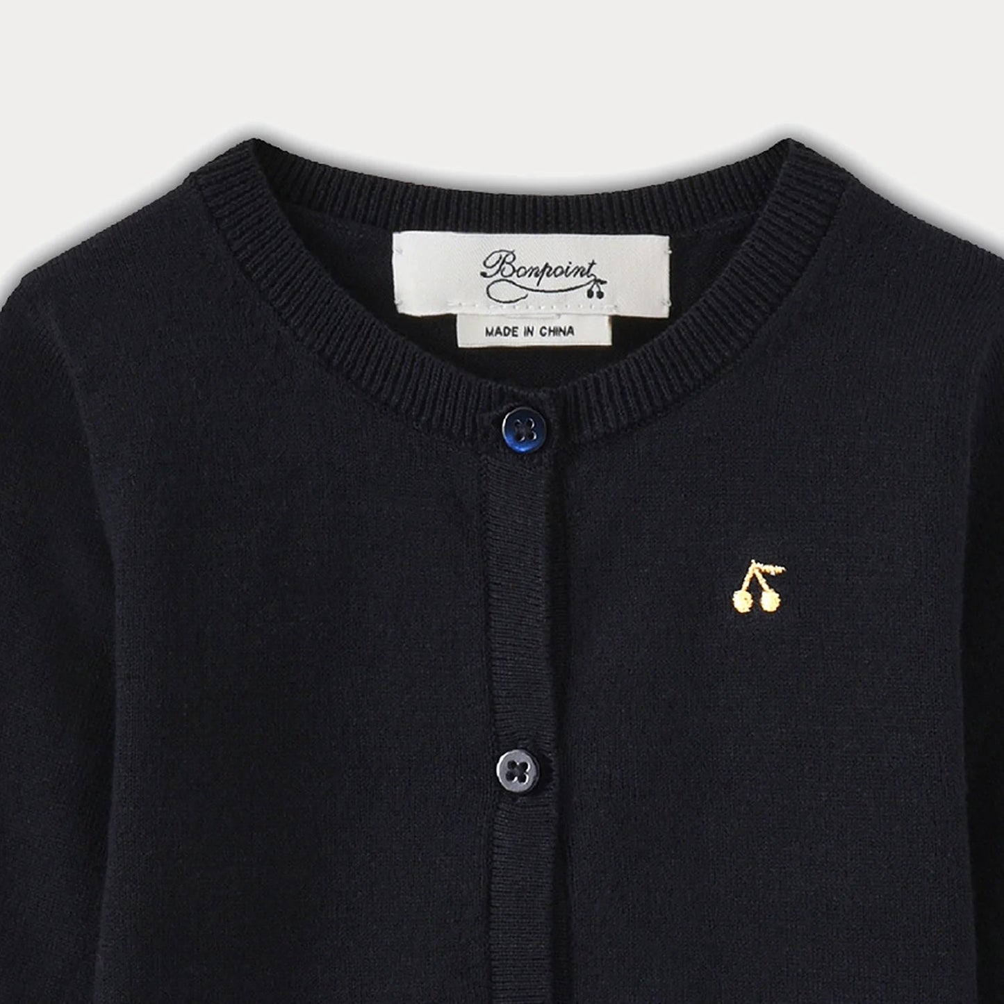 女婴藏青色棉开衫