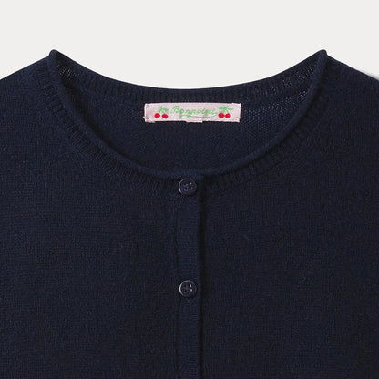 女童藏青色羊绒开衫