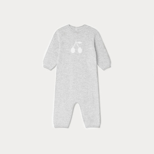婴儿浅灰色羊绒连体衣