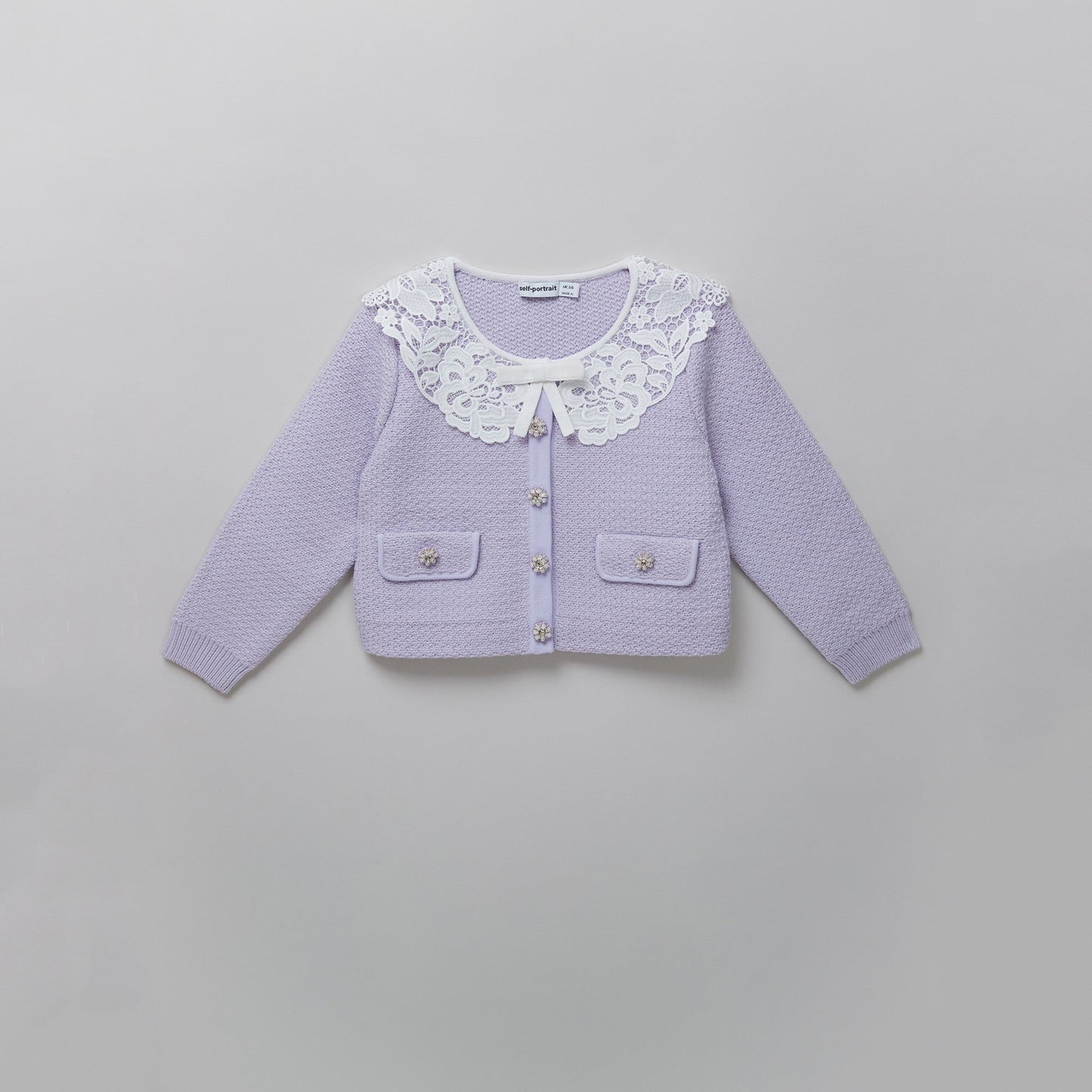 女童紫色针织开衫