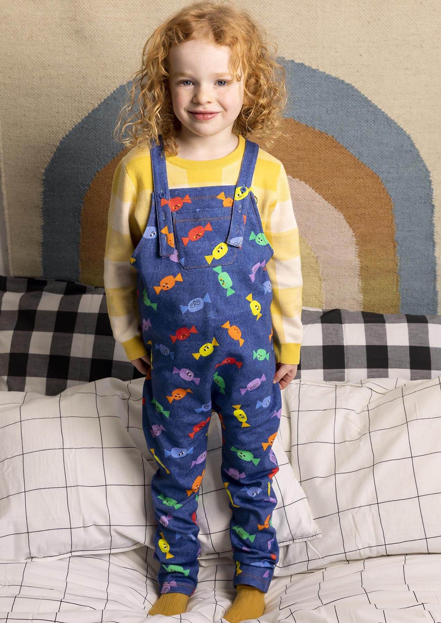 Bonnie Mob Kids Sweetie Dungrees 身穿蓝色