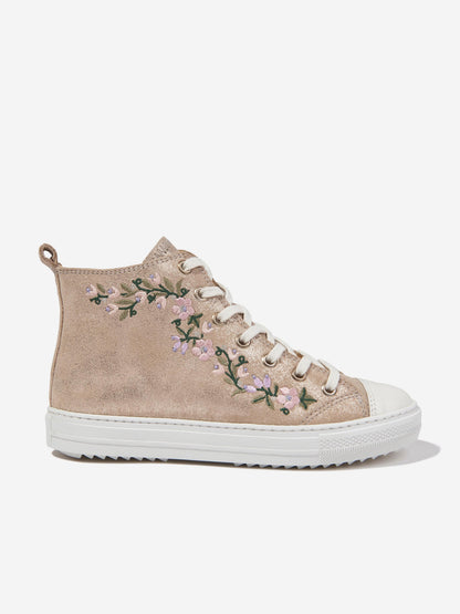 Pom D'Api 女童 Swag Brodi 金色高帮运动鞋