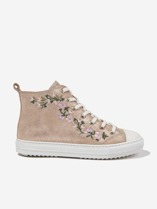 Pom D'Api 女童 Swag Brodi 金色高帮运动鞋