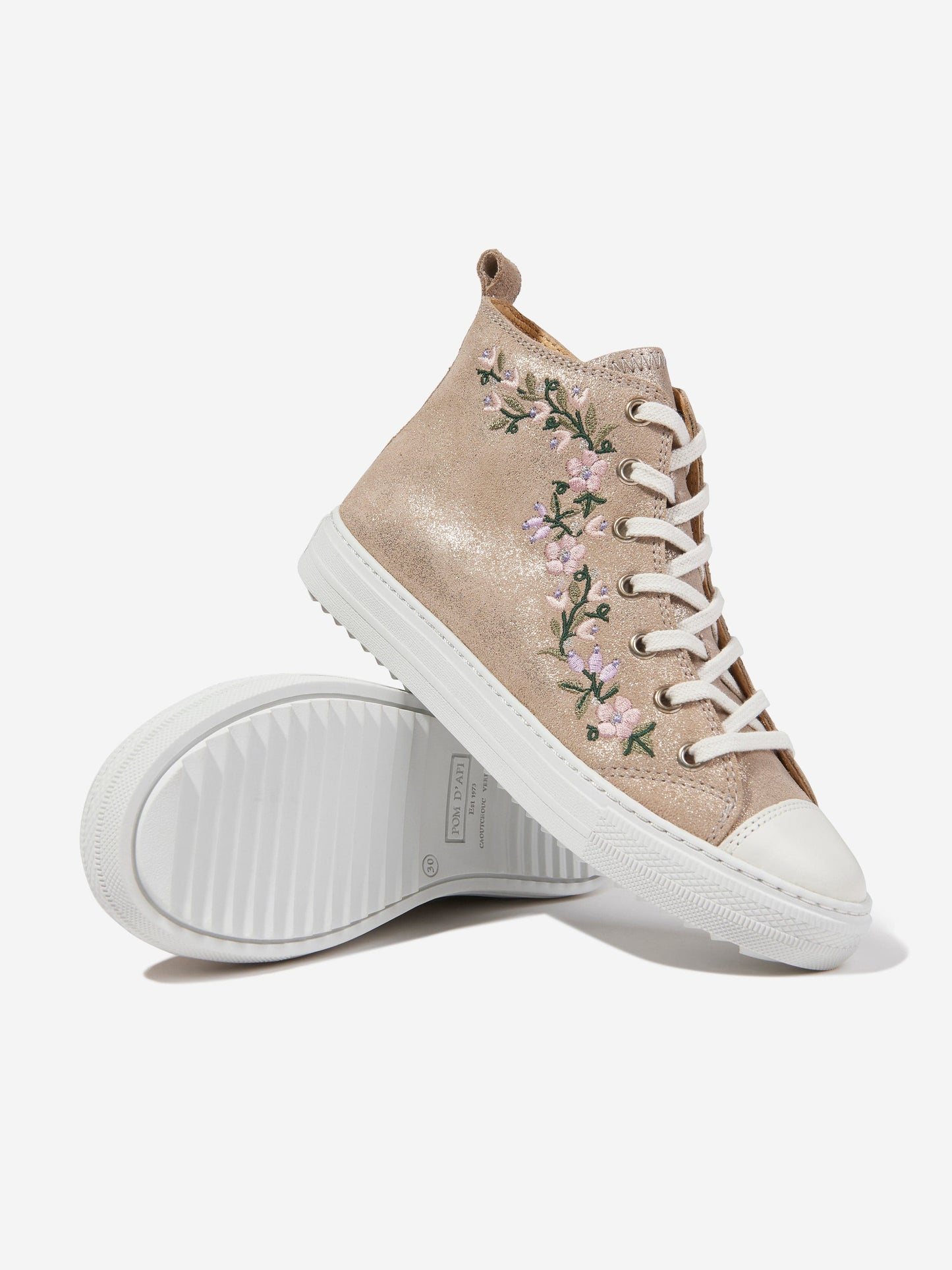 Pom D'Api 女童 Swag Brodi 金色高帮运动鞋