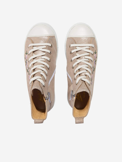 Pom D'Api 女童 Swag Brodi 金色高帮运动鞋