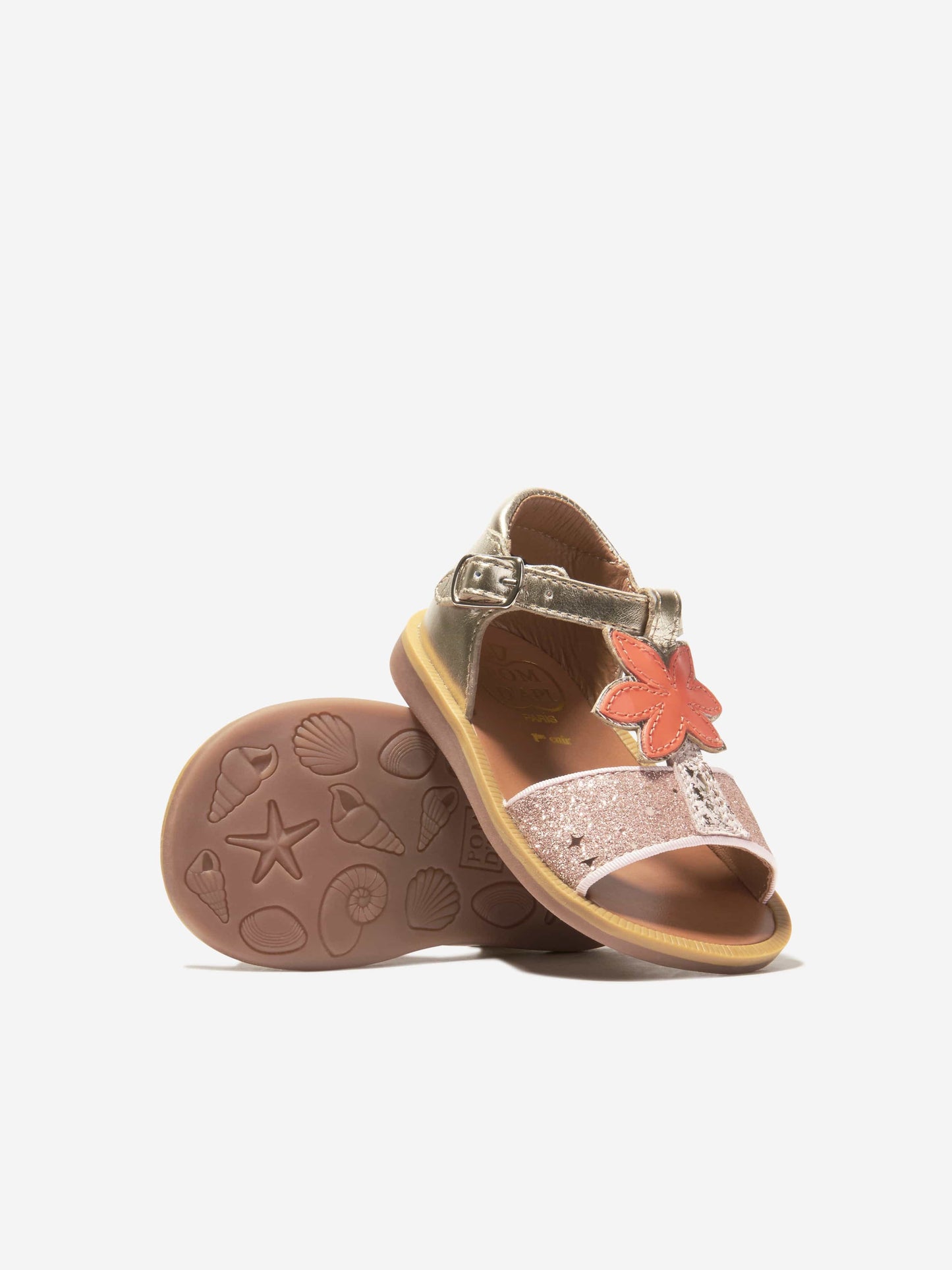 Pom D'Api 女童金色 Poppy Malibu 凉鞋