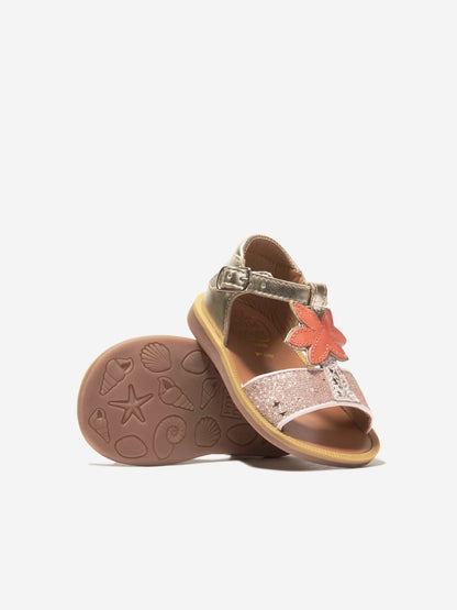 Pom D'Api 女童金色 Poppy Malibu 凉鞋