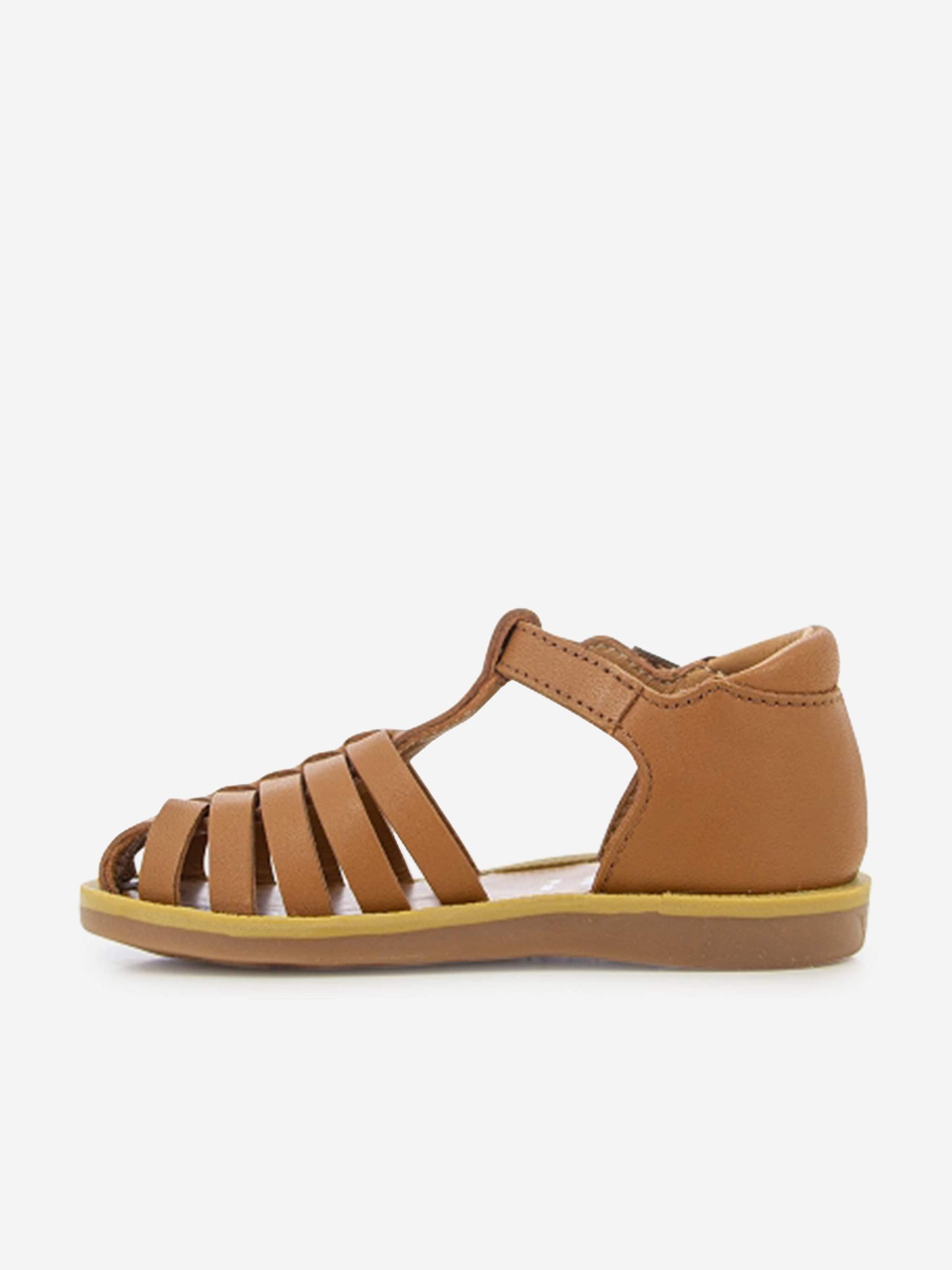 Pom D'Api 棕色女童 Poppy Pitti 皮革凉鞋