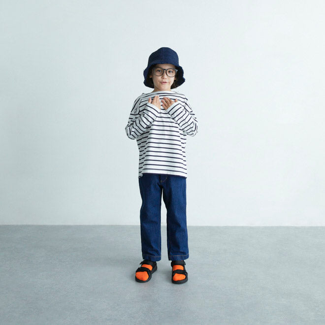 儿童黑色条纹棉T恤