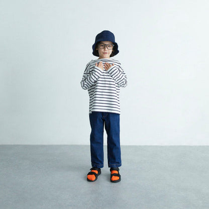 儿童黑色条纹棉T恤