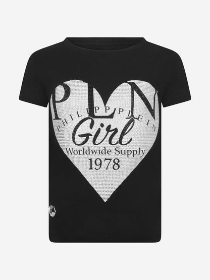 Philipp Plein 女童棉质爱心上衣