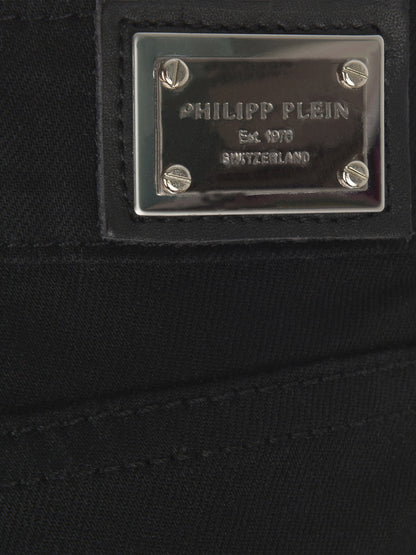 Philipp Plein 女童 Diamante Cat 牛仔裤