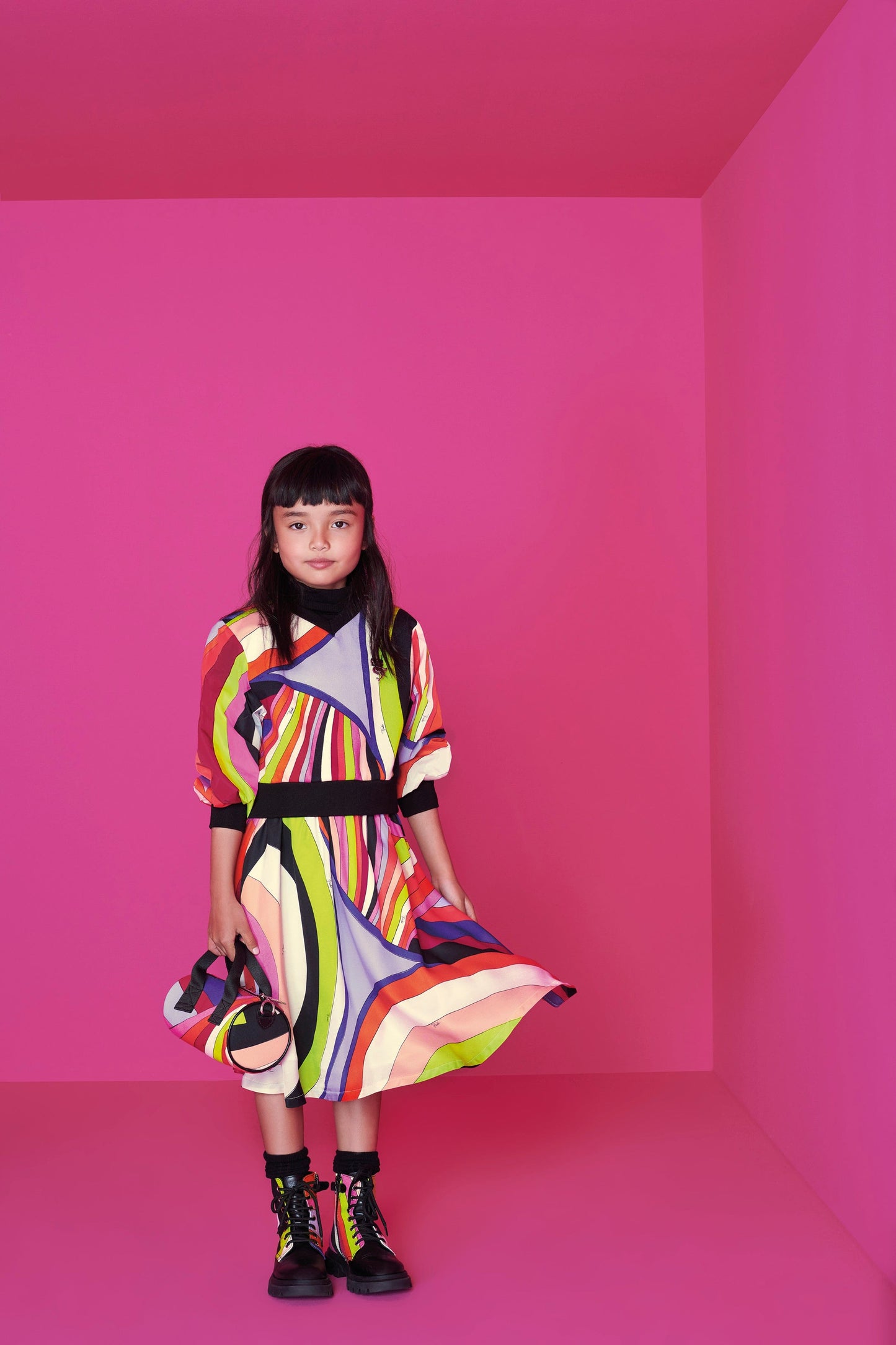 Pucci 女童 Iride 印花多色运动衫