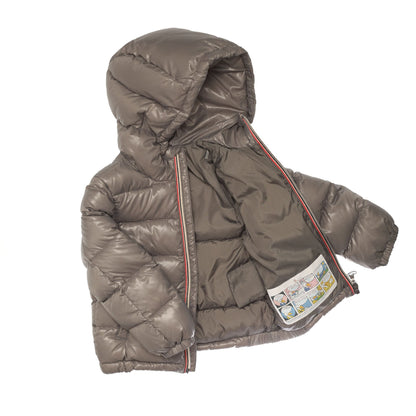 Baby Grey Hooded 'Aubert' Padded Down Jacket