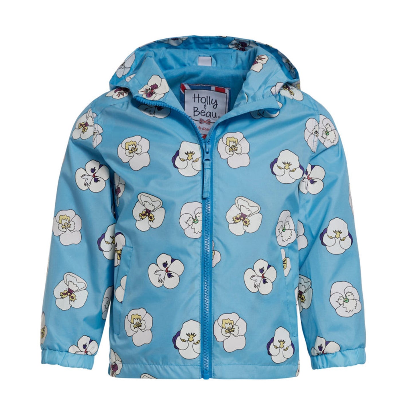 Blue pansy Packaway Raincoat