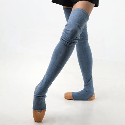 女士蓝色芭蕾舞护腿(Powder knit leg warmers/Blue)