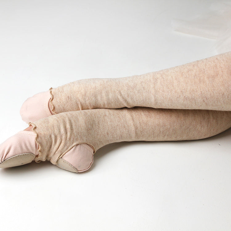 女士燕麦黄芭蕾舞护腿(Powder knit leg warmers/OATMEAL)