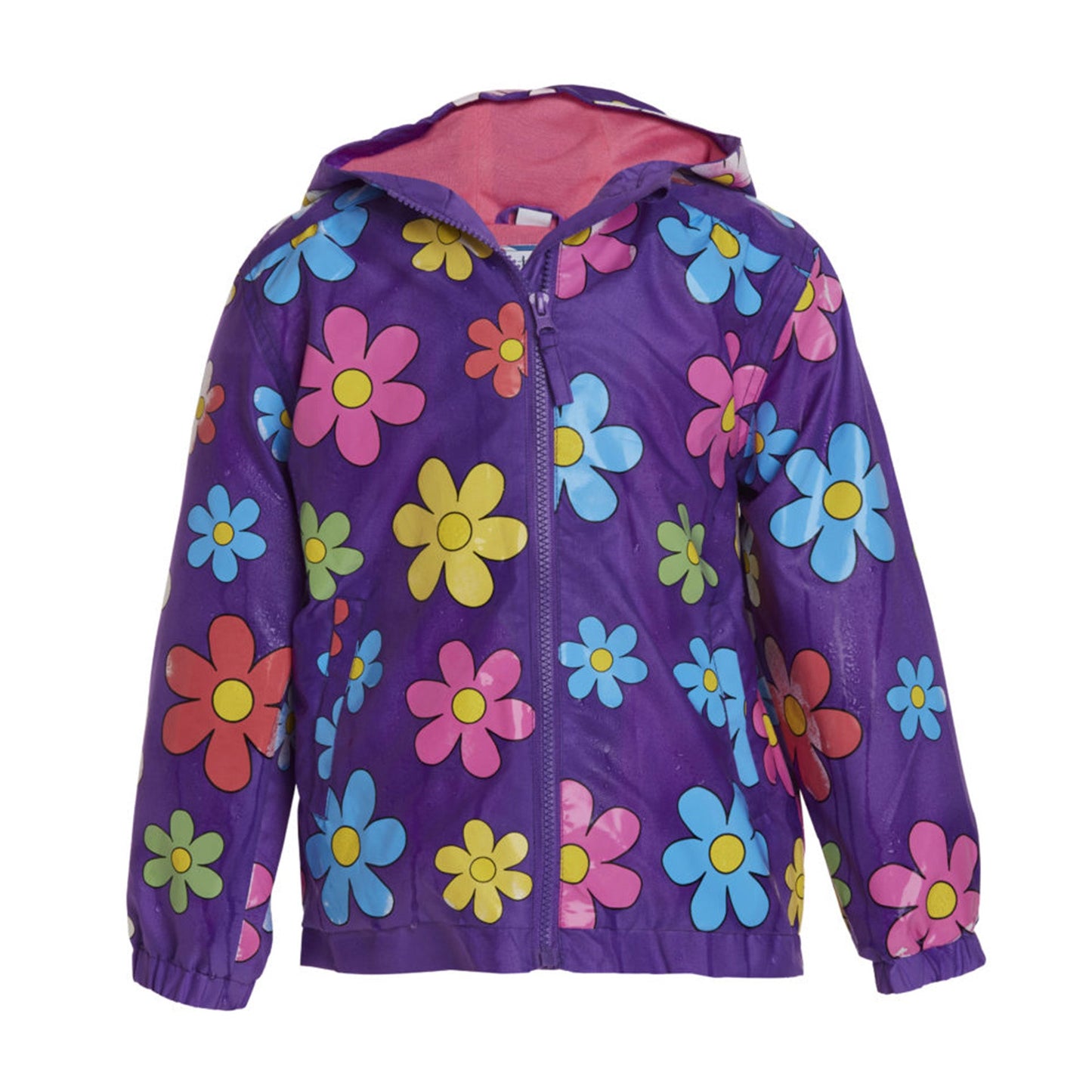 Dark Purple Flower Packaway Raincoat
