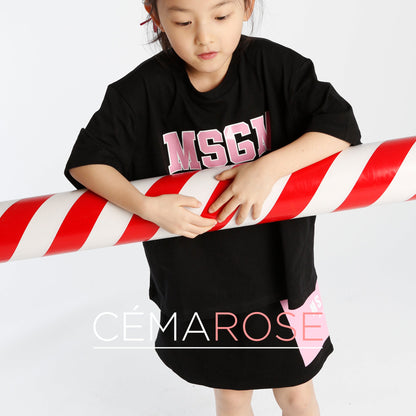 Girls Black Logo Cotton Fleece Skirt