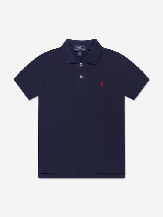 Ralph Lauren 男童海军蓝徽标 Polo 衫