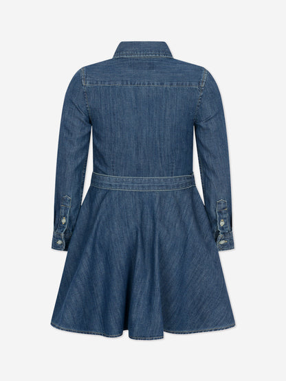 Ralph Lauren 女童蓝色棉质牛仔衬衫裙