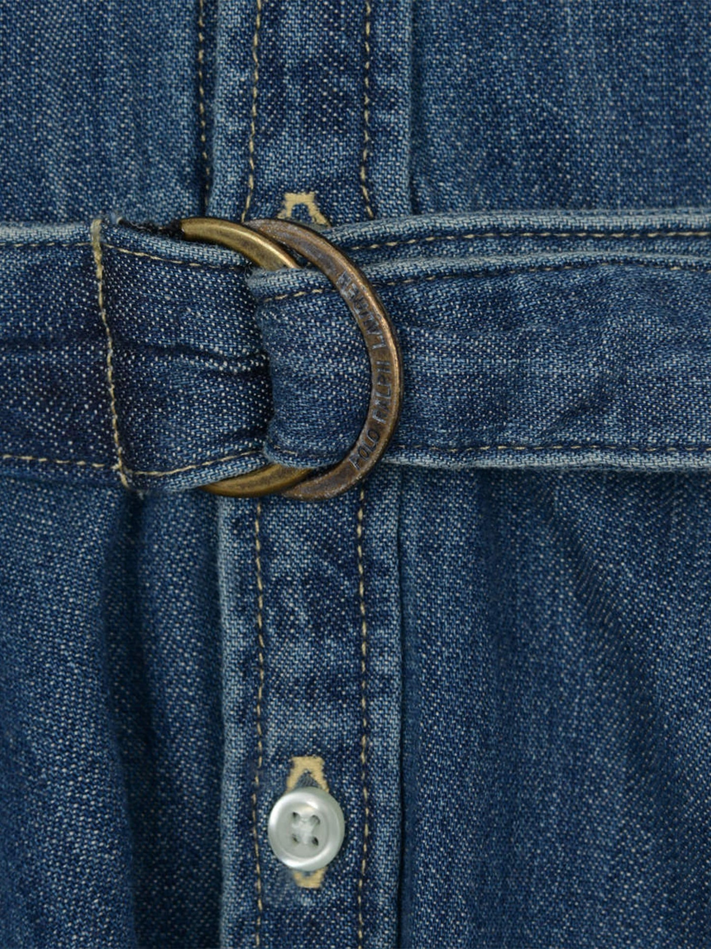 Ralph Lauren 女童蓝色棉质牛仔衬衫裙