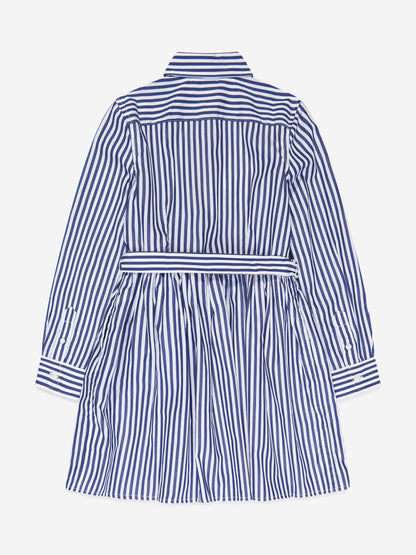 Ralph Lauren 女童蓝色条纹棉质衬衫裙