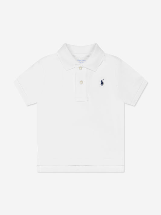 Ralph Lauren 男婴白色徽标 Polo 衫
