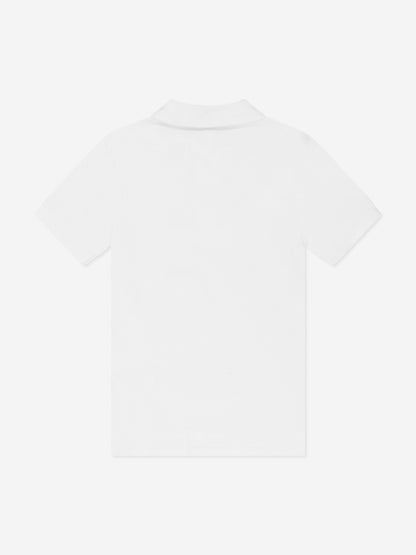 男童白色徽标 Polo 衫