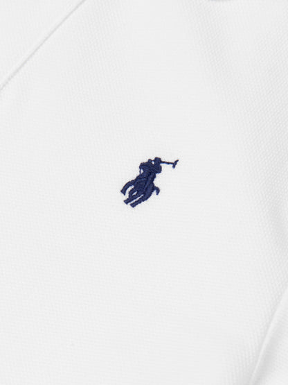 男童白色徽标 Polo 衫