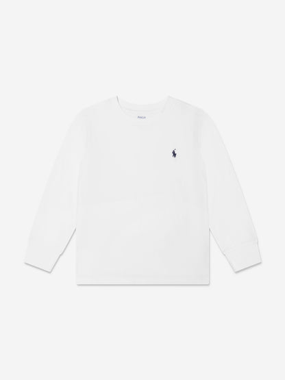 男童白色长袖 T 恤