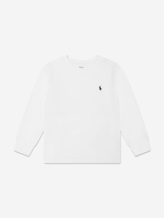 男童白色长袖 T 恤