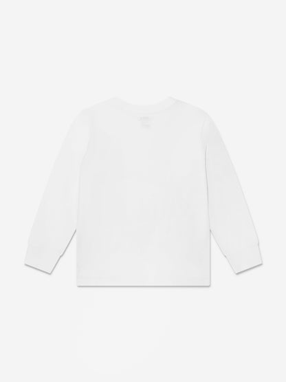 男童白色长袖 T 恤