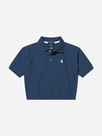 海军蓝女童徽标 Polo 衫
