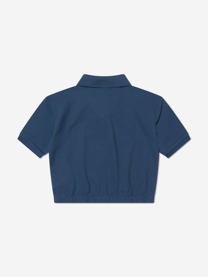 Ralph Lauren 女童海军蓝徽标 Polo 衫