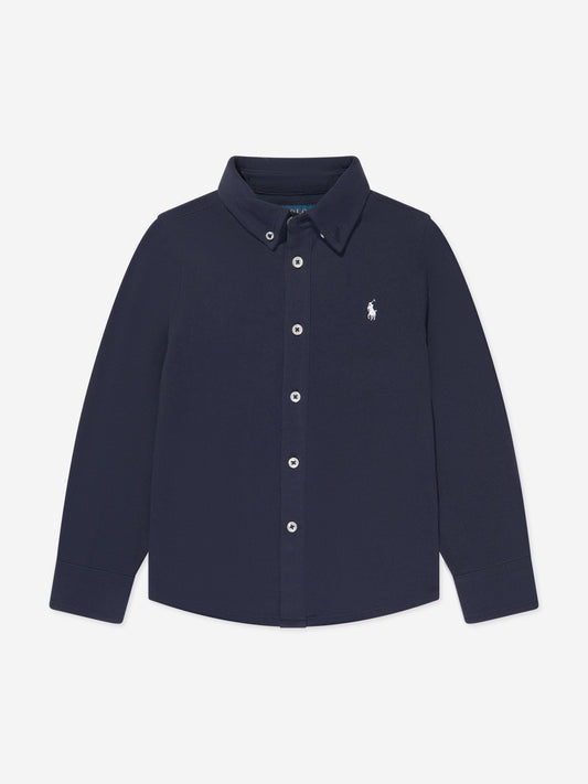 Ralph Lauren 男童海军蓝网眼运动衬衫