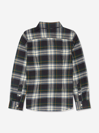 Ralph Lauren 女童绿色格子荷叶边衬衫