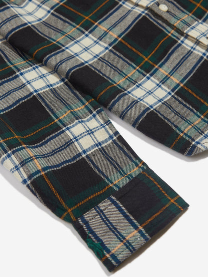 Ralph Lauren 女童绿色格子荷叶边衬衫