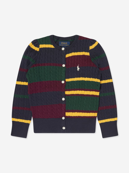 Ralph Lauren 女童海军蓝粗针织开衫